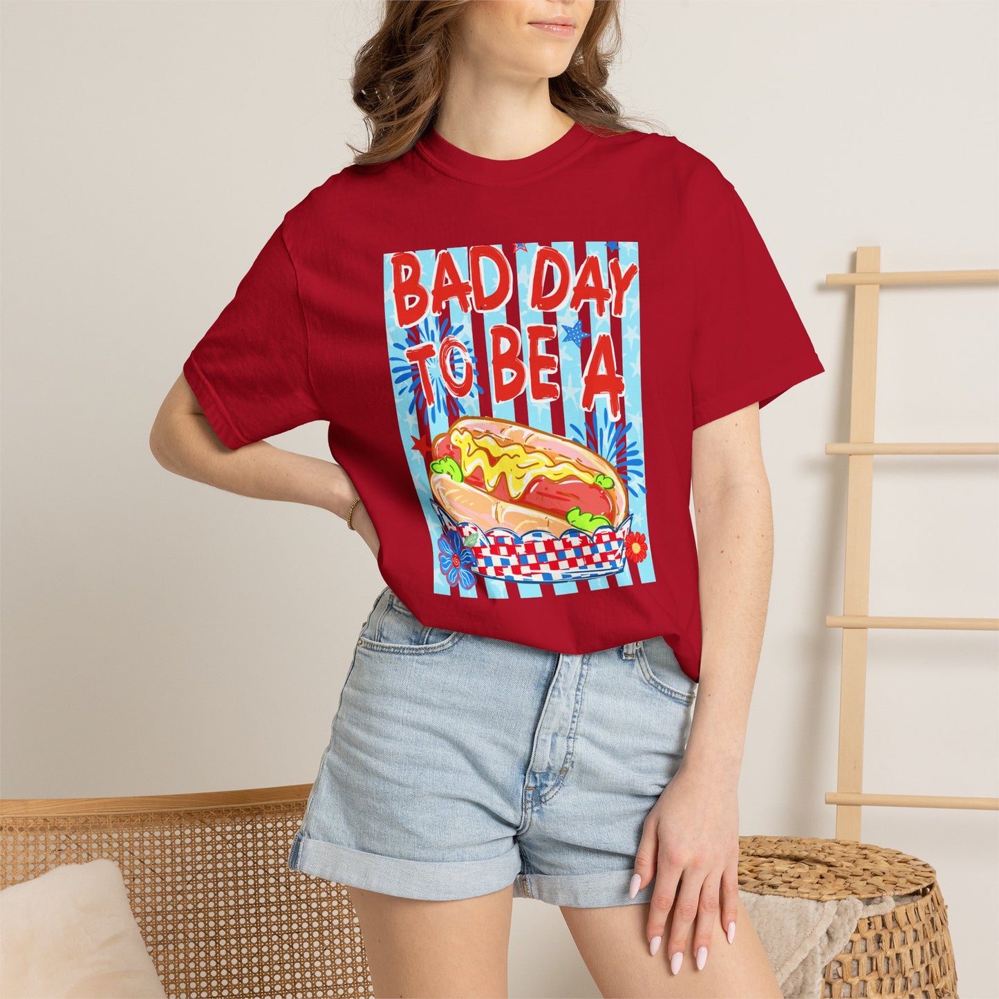 Bad Day To Be A Hot Dog T-Shirt On Comfort Colors