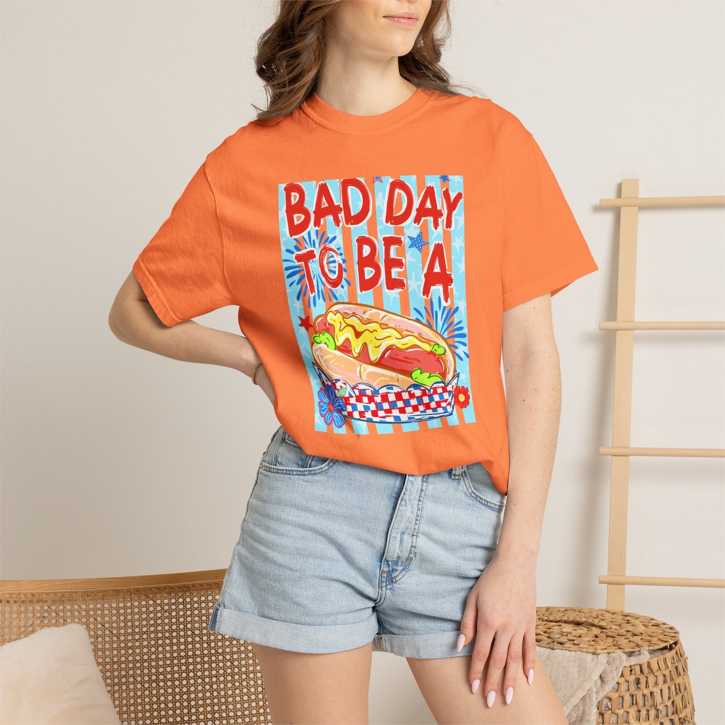 Bad Day To Be A Hot Dog T-Shirt On Comfort Colors