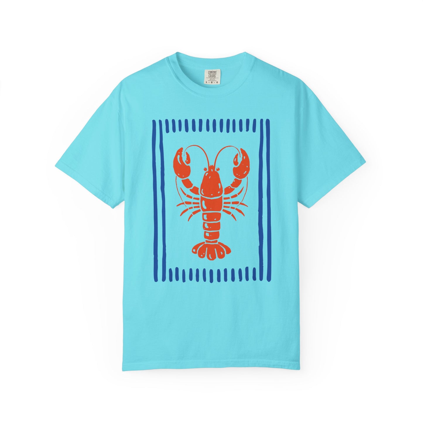 Lobster Block Print T-Shirt — Nautical Summer Tee
