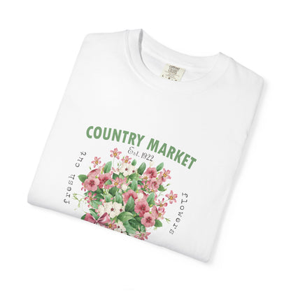 Country Market Floral T-Shirt — Garden Store Farmers Market Bouquet Tee - Comfort Colors