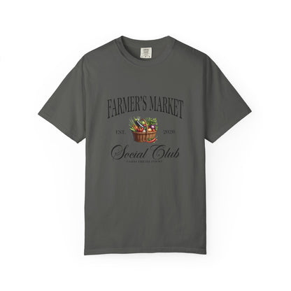 Farmers Market Social Club T-Shirt — Basket of Fresh Produce Tee