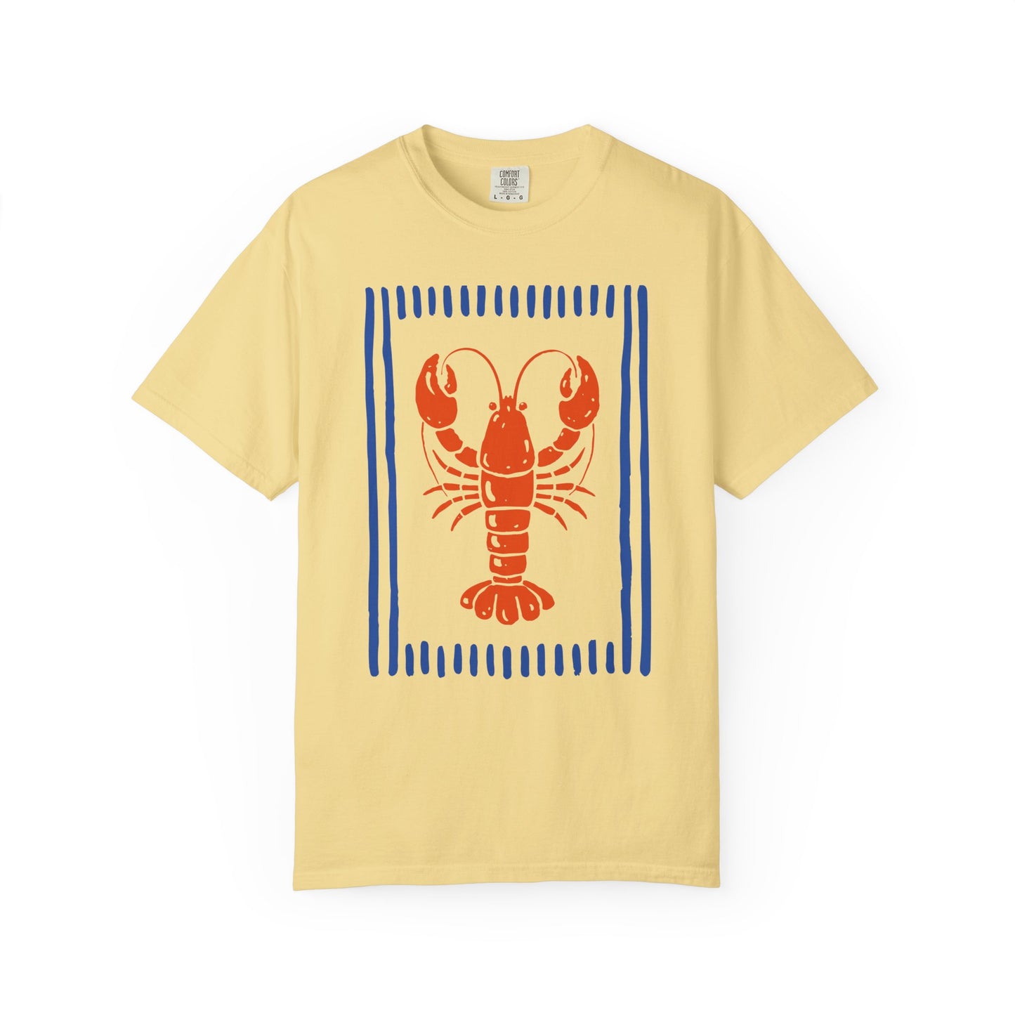 Lobster Block Print T-Shirt — Nautical Summer Tee