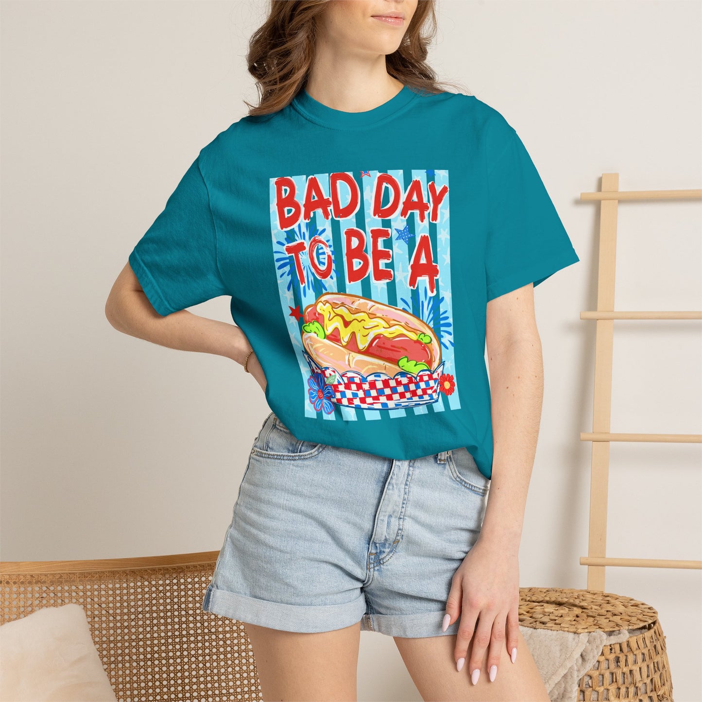 Bad Day To Be A Hot Dog T-Shirt On Comfort Colors