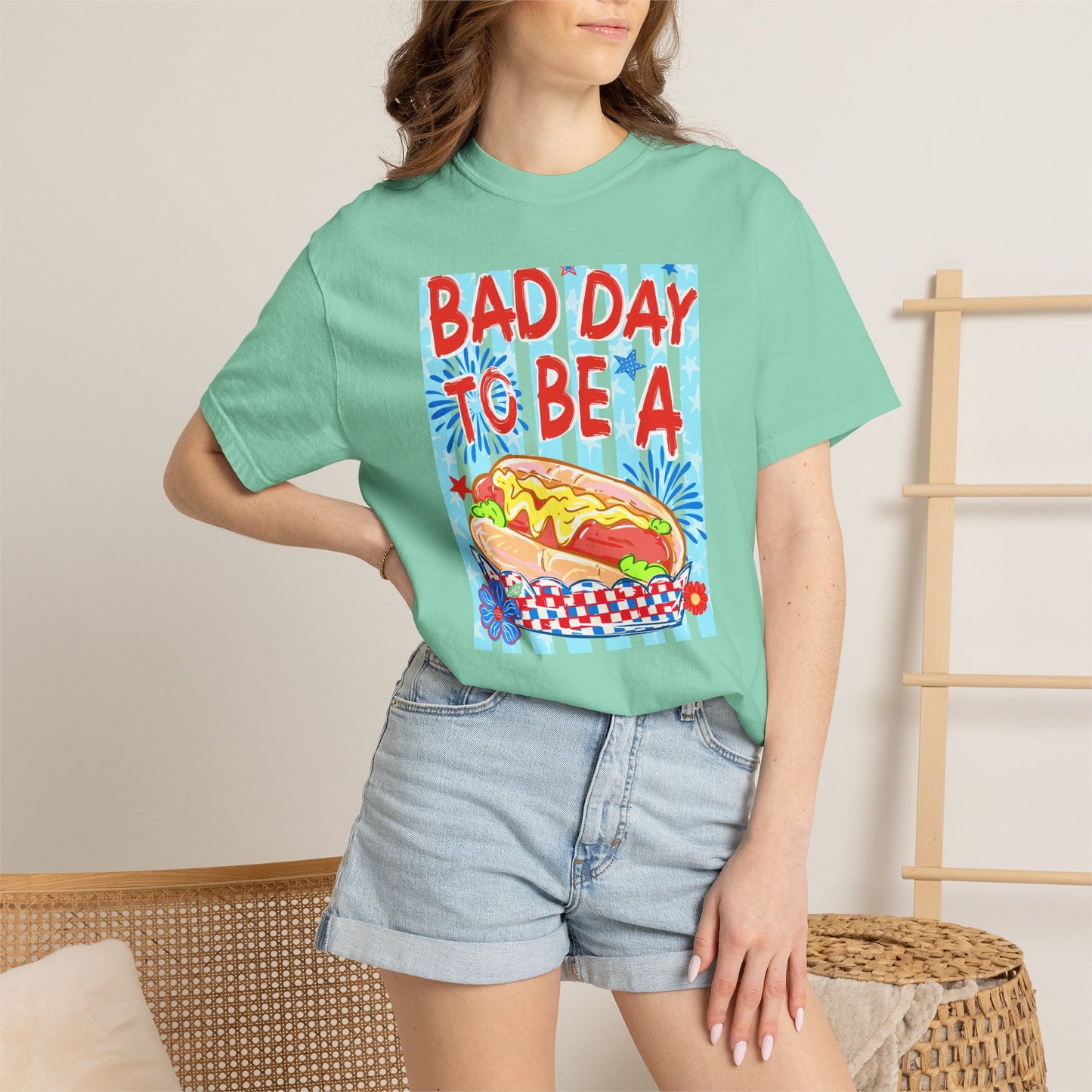 Bad Day To Be A Hot Dog T-Shirt On Comfort Colors