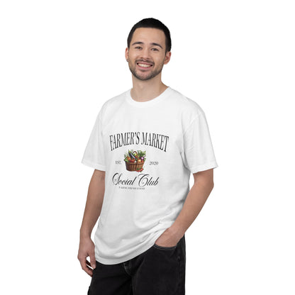Farmers Market Social Club T-Shirt — Basket of Fresh Produce Tee