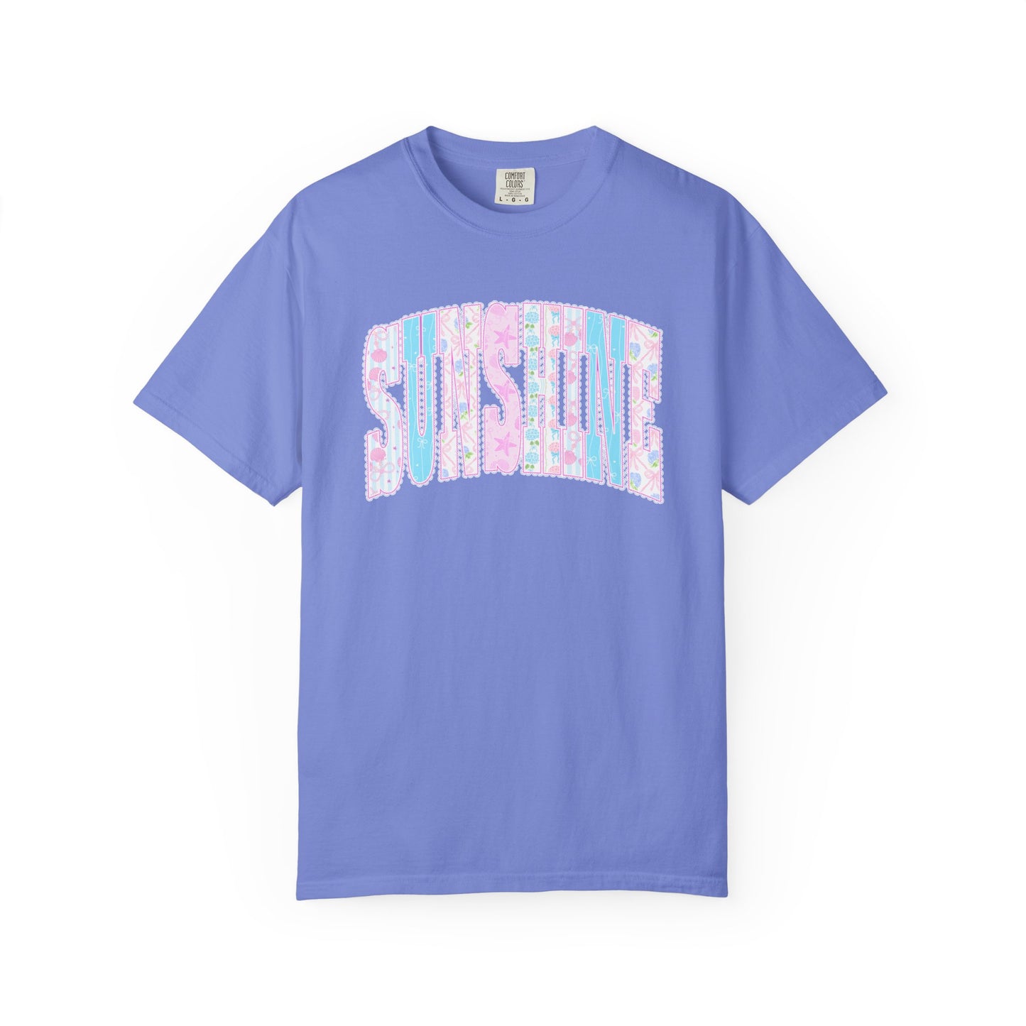 Sunshine Retro Logo T‑Shirt — Pastel Floral Surf Vibes
