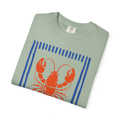 Lobster Block Print T-Shirt — Nautical Summer Tee