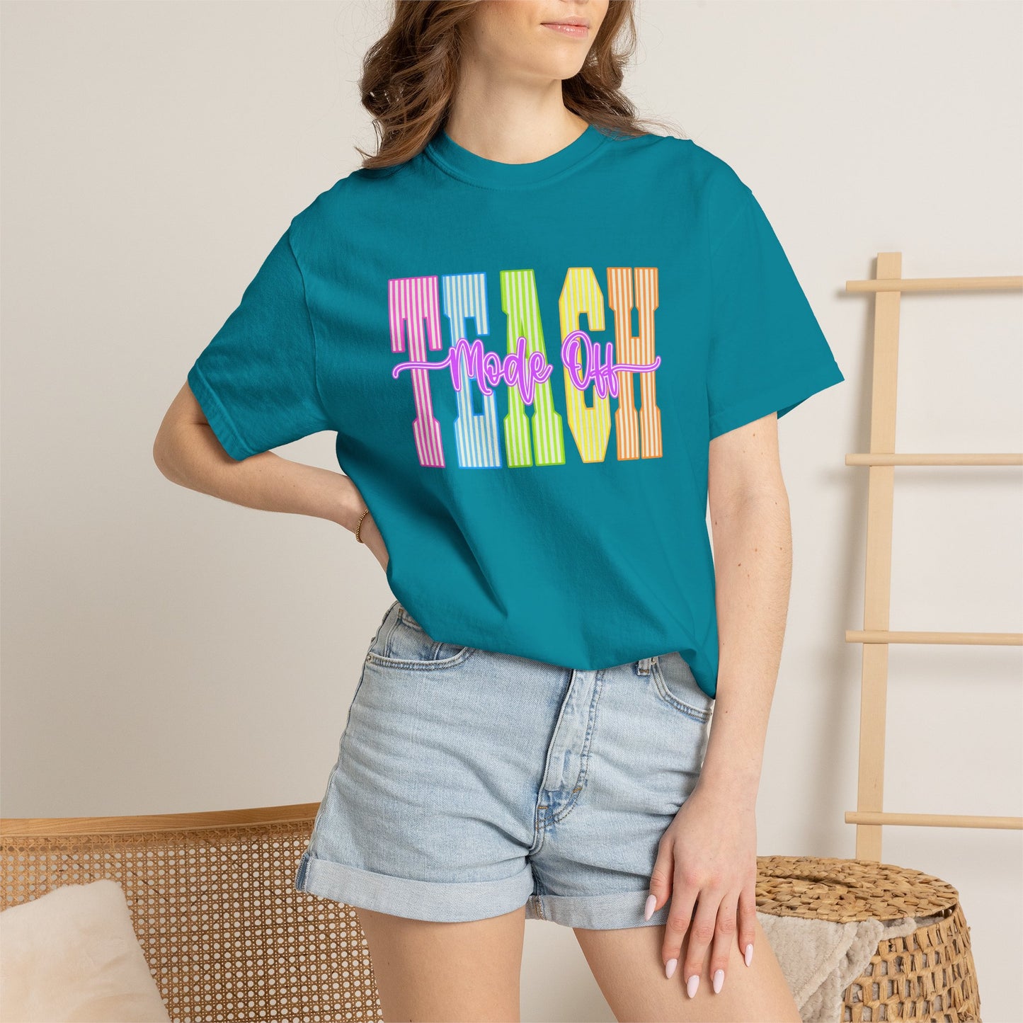 Peace Vibes Rainbow Graphic T-Shirt — 'Peace Out' Retro Stripe Tee - Comfort Colors