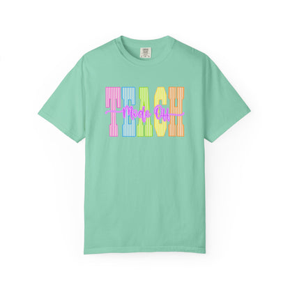 Peace Vibes Rainbow Graphic T-Shirt — 'Peace Out' Retro Stripe Tee - Comfort Colors