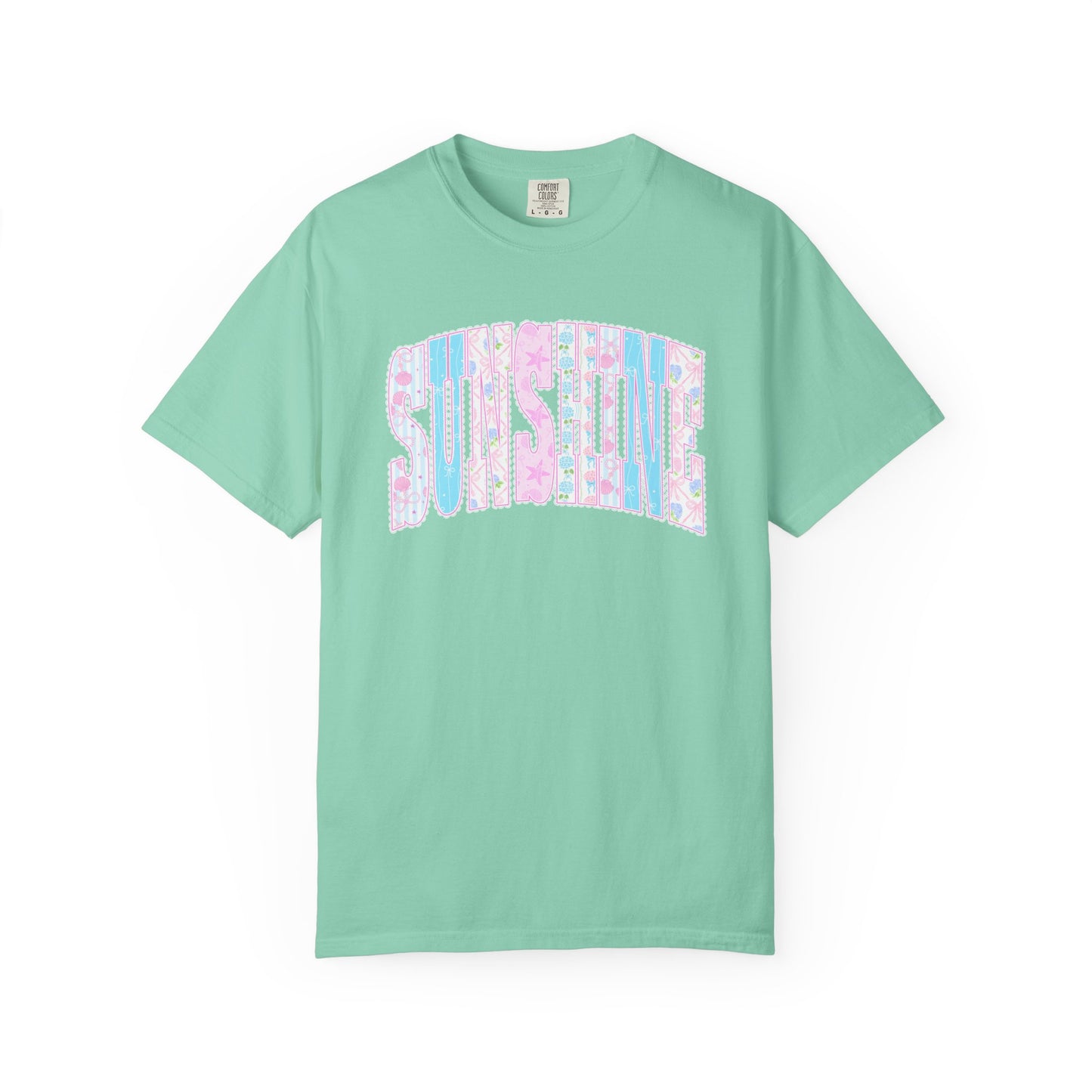 Sunshine Retro Logo T‑Shirt — Pastel Floral Surf Vibes