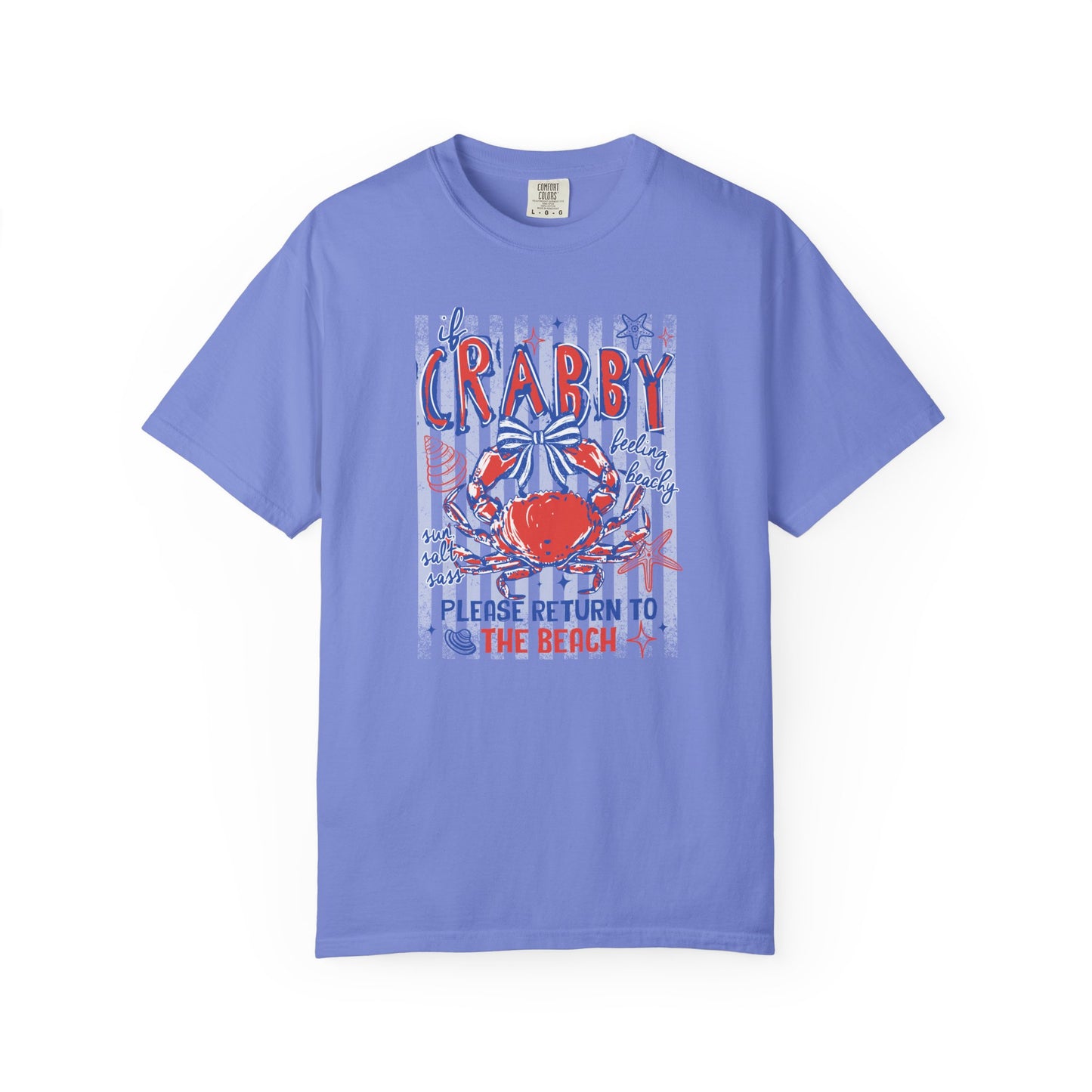 Crabby Beach T-Shirt — "Please Return to the Beach" Coastal Graphic Tee - Comfort Colors