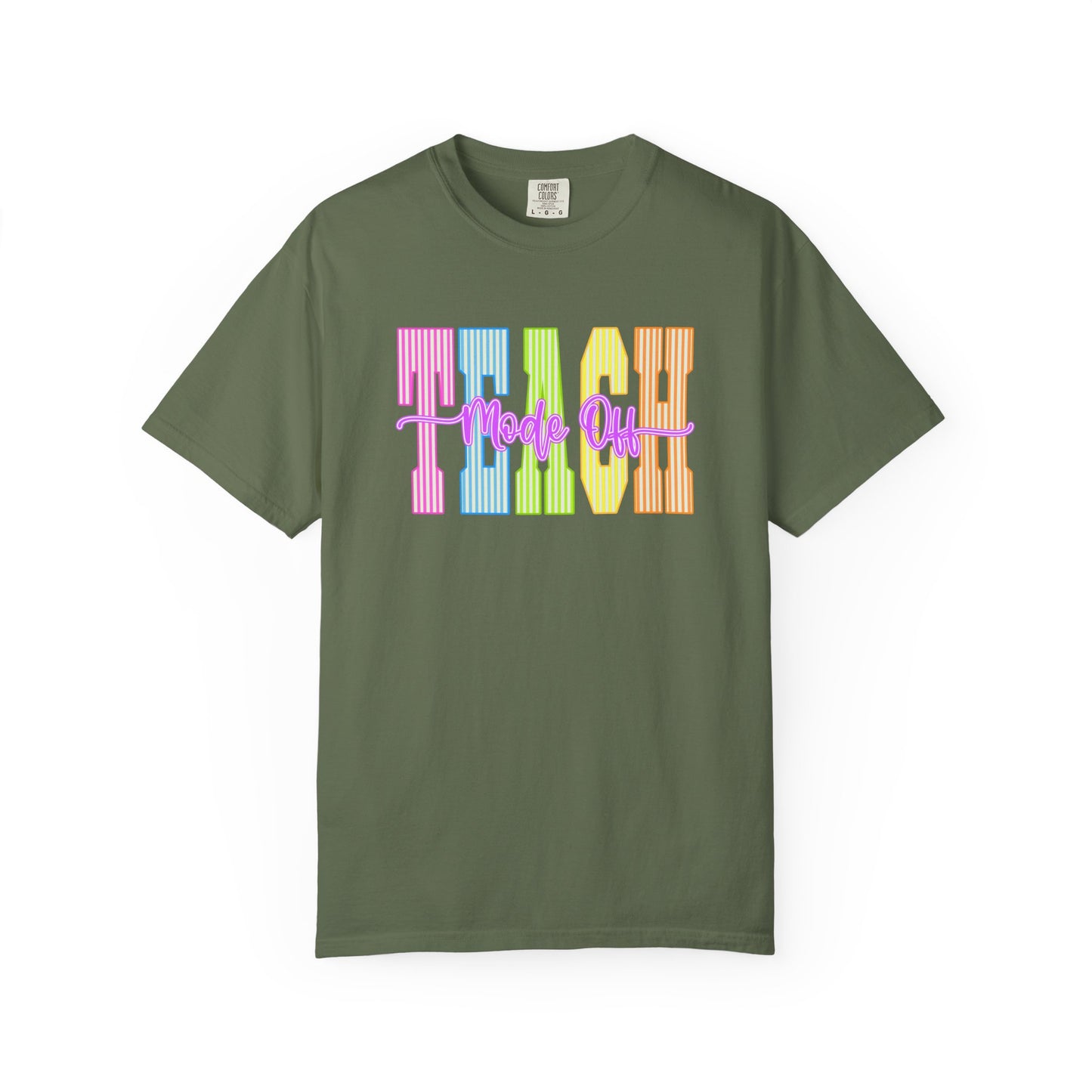 Peace Vibes Rainbow Graphic T-Shirt — 'Peace Out' Retro Stripe Tee - Comfort Colors