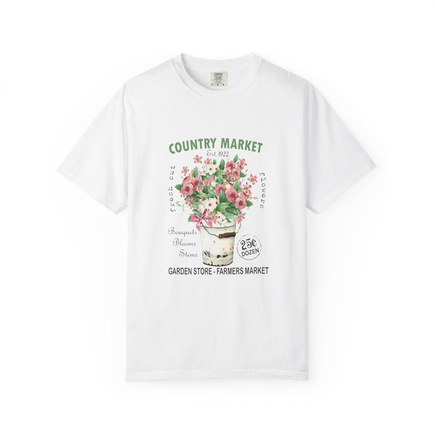 Country Market Floral T-Shirt — Garden Store Farmers Market Bouquet Tee - Comfort Colors