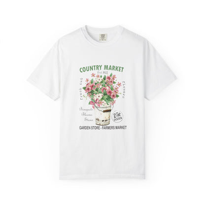 Country Market Floral T-Shirt — Garden Store Farmers Market Bouquet Tee - Comfort Colors
