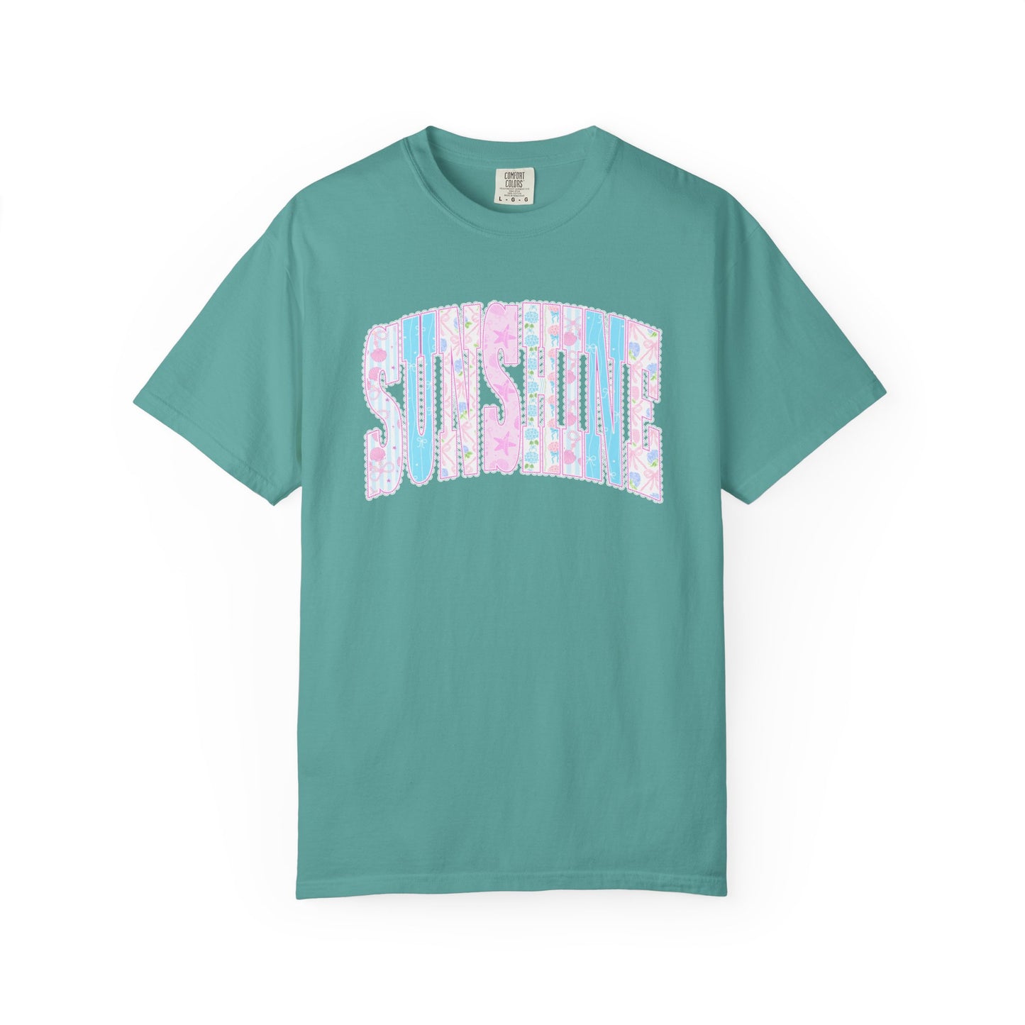 Sunshine Retro Logo T‑Shirt — Pastel Floral Surf Vibes