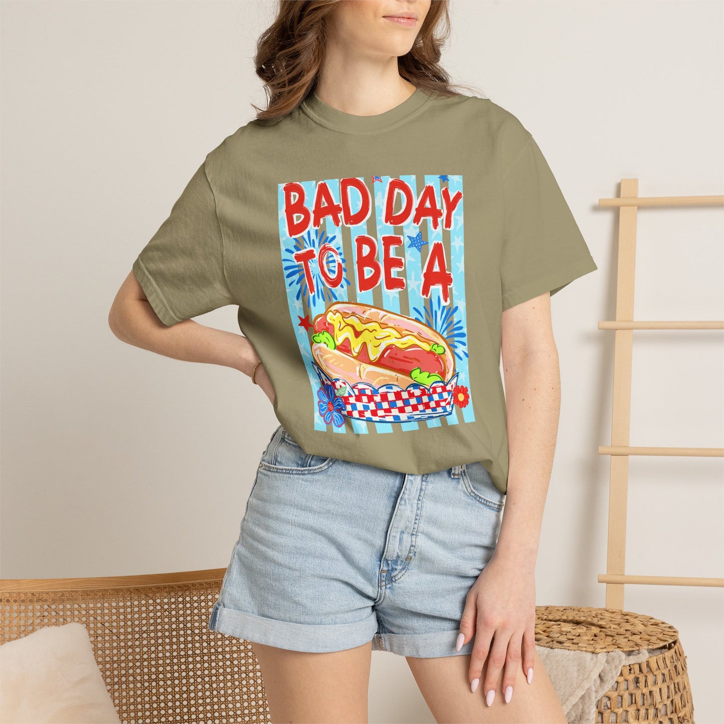 Bad Day To Be A Hot Dog T-Shirt On Comfort Colors