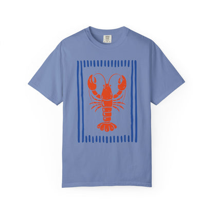 Lobster Block Print T-Shirt — Nautical Summer Tee