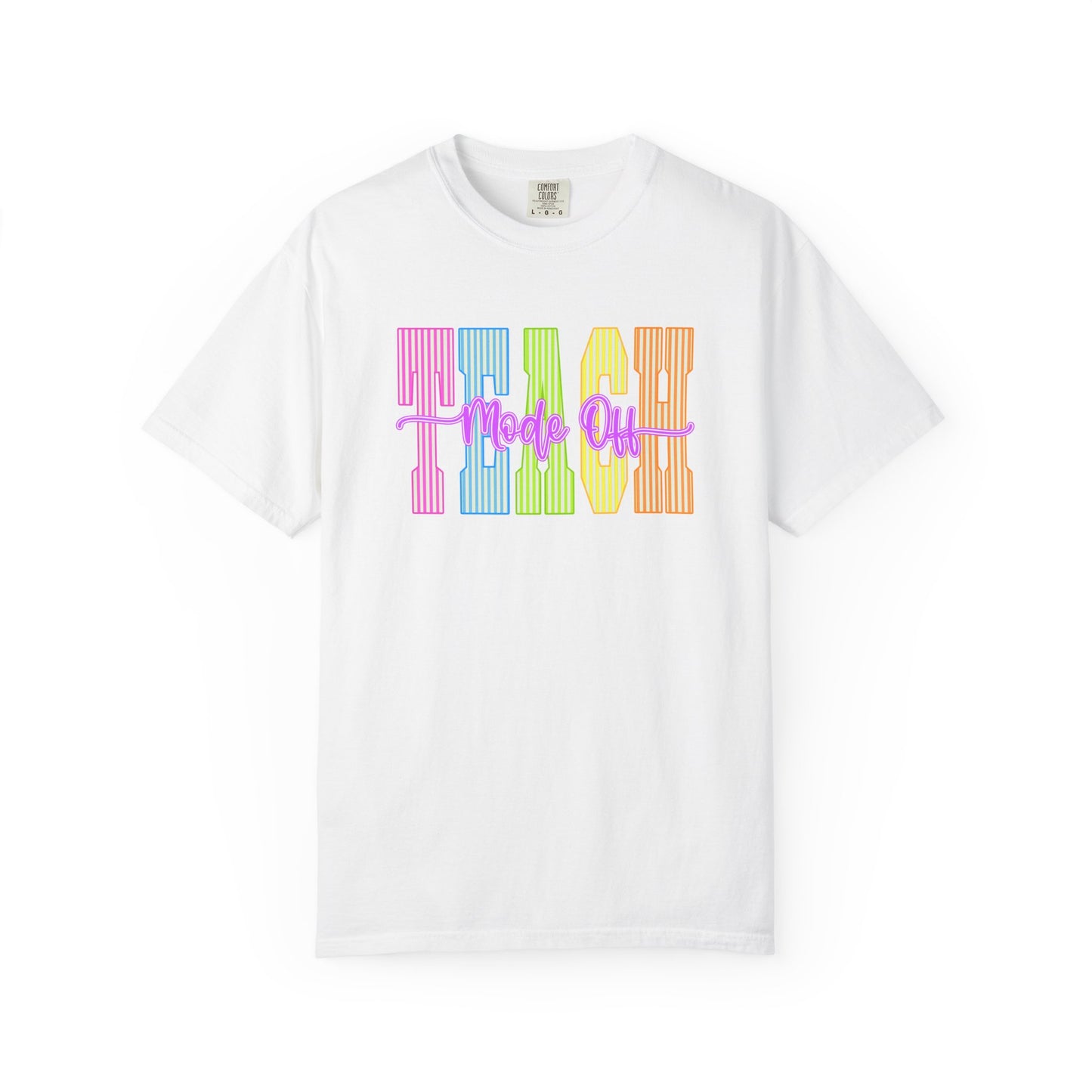 Peace Vibes Rainbow Graphic T-Shirt — 'Peace Out' Retro Stripe Tee - Comfort Colors
