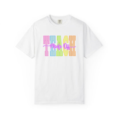 Peace Vibes Rainbow Graphic T-Shirt — 'Peace Out' Retro Stripe Tee - Comfort Colors