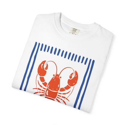 Lobster Block Print T-Shirt — Nautical Summer Tee