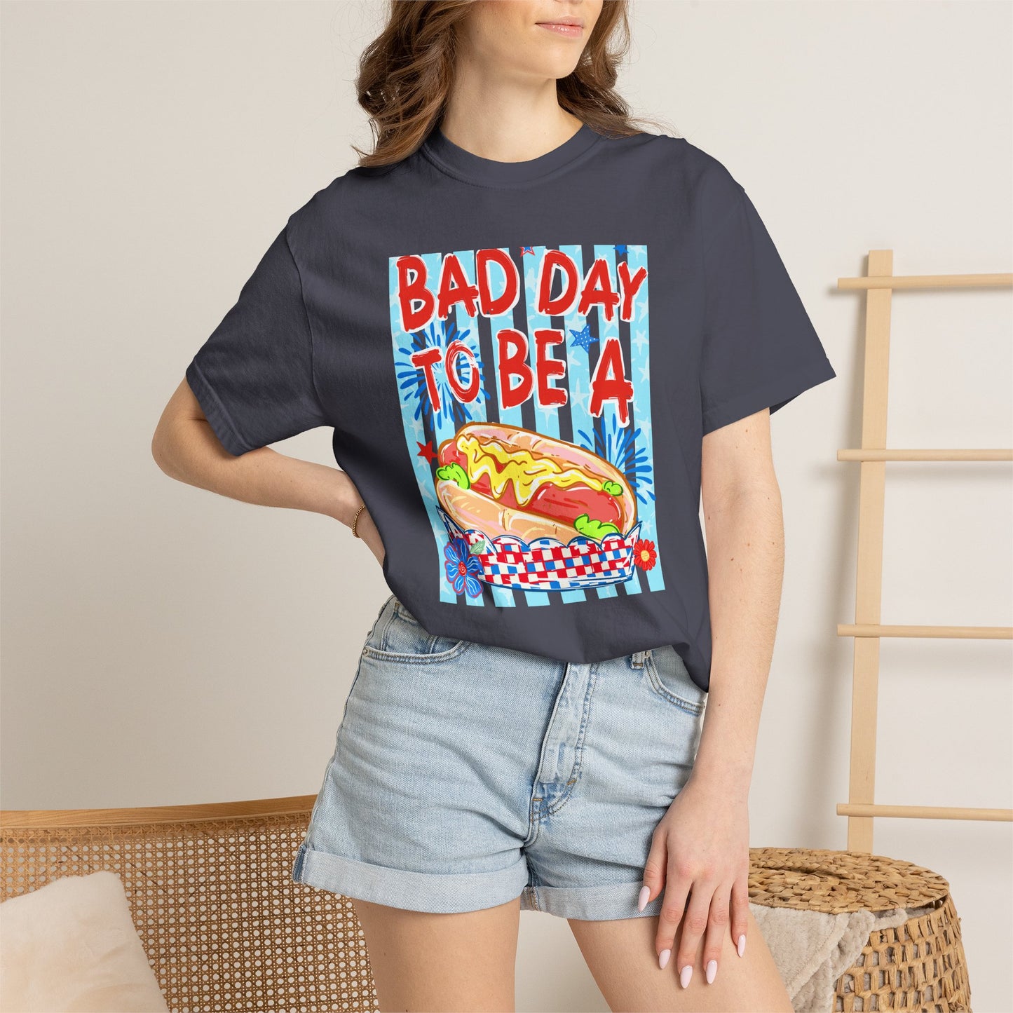 Bad Day To Be A Hot Dog T-Shirt On Comfort Colors