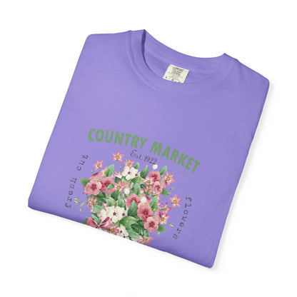 Country Market Floral T-Shirt — Garden Store Farmers Market Bouquet Tee - Comfort Colors