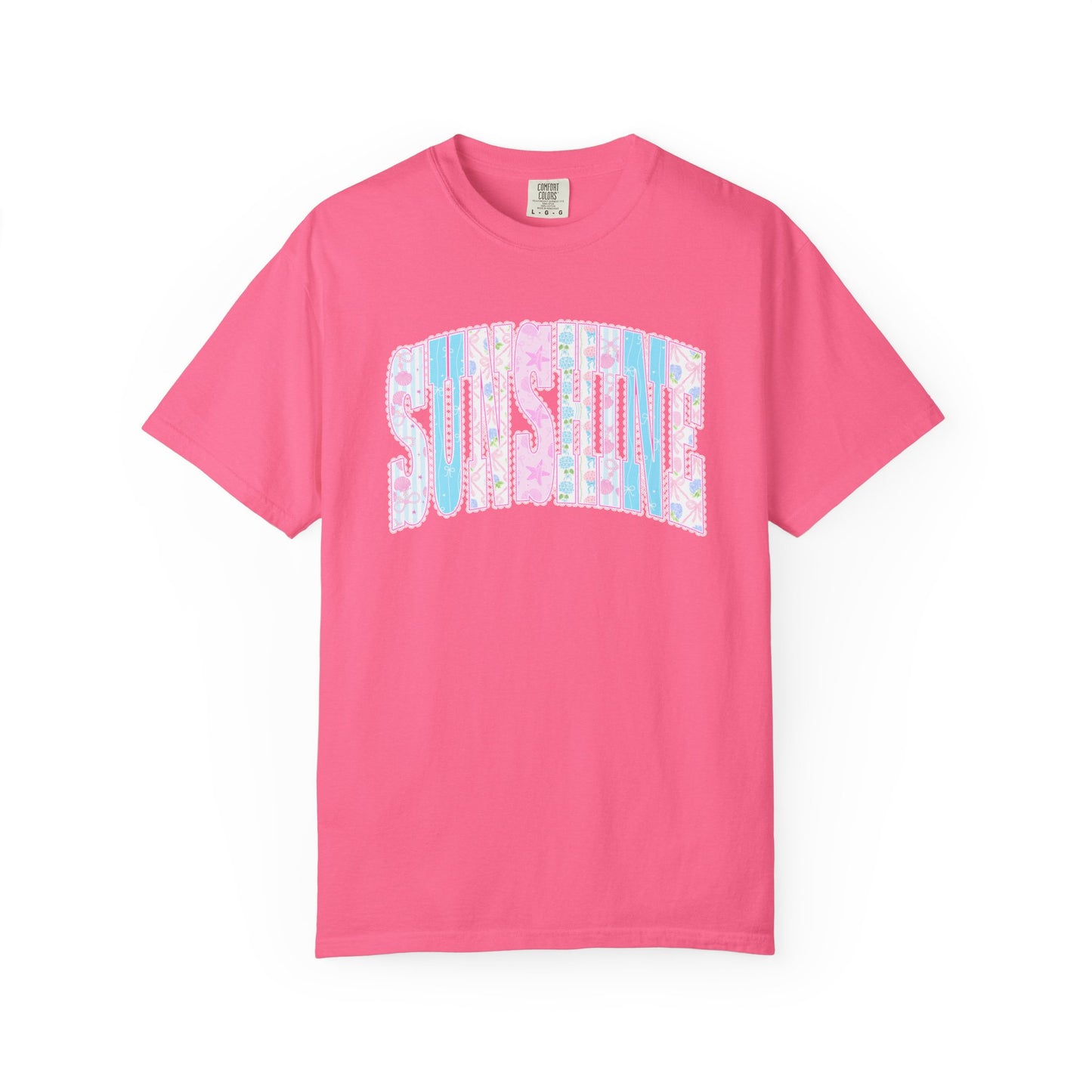 Sunshine Retro Logo T‑Shirt — Pastel Floral Surf Vibes
