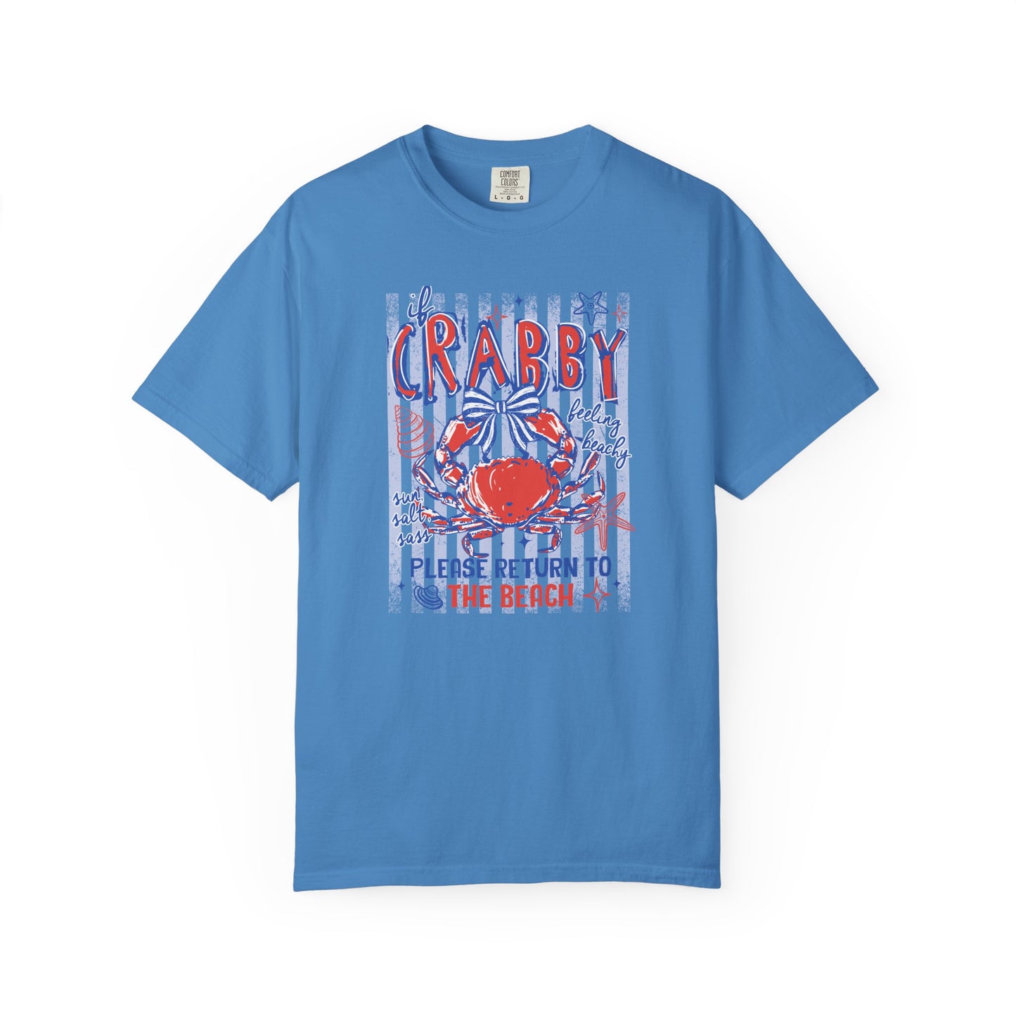 Crabby Beach T-Shirt — "Please Return to the Beach" Coastal Graphic Tee - Comfort Colors