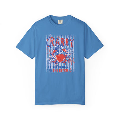 Crabby Beach T-Shirt — "Please Return to the Beach" Coastal Graphic Tee - Comfort Colors