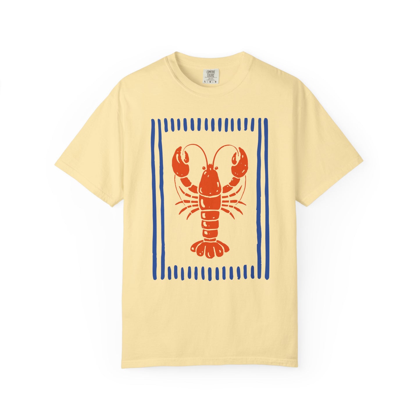 Lobster Block Print T-Shirt — Nautical Summer Tee