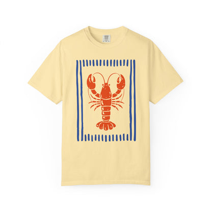 Lobster Block Print T-Shirt — Nautical Summer Tee