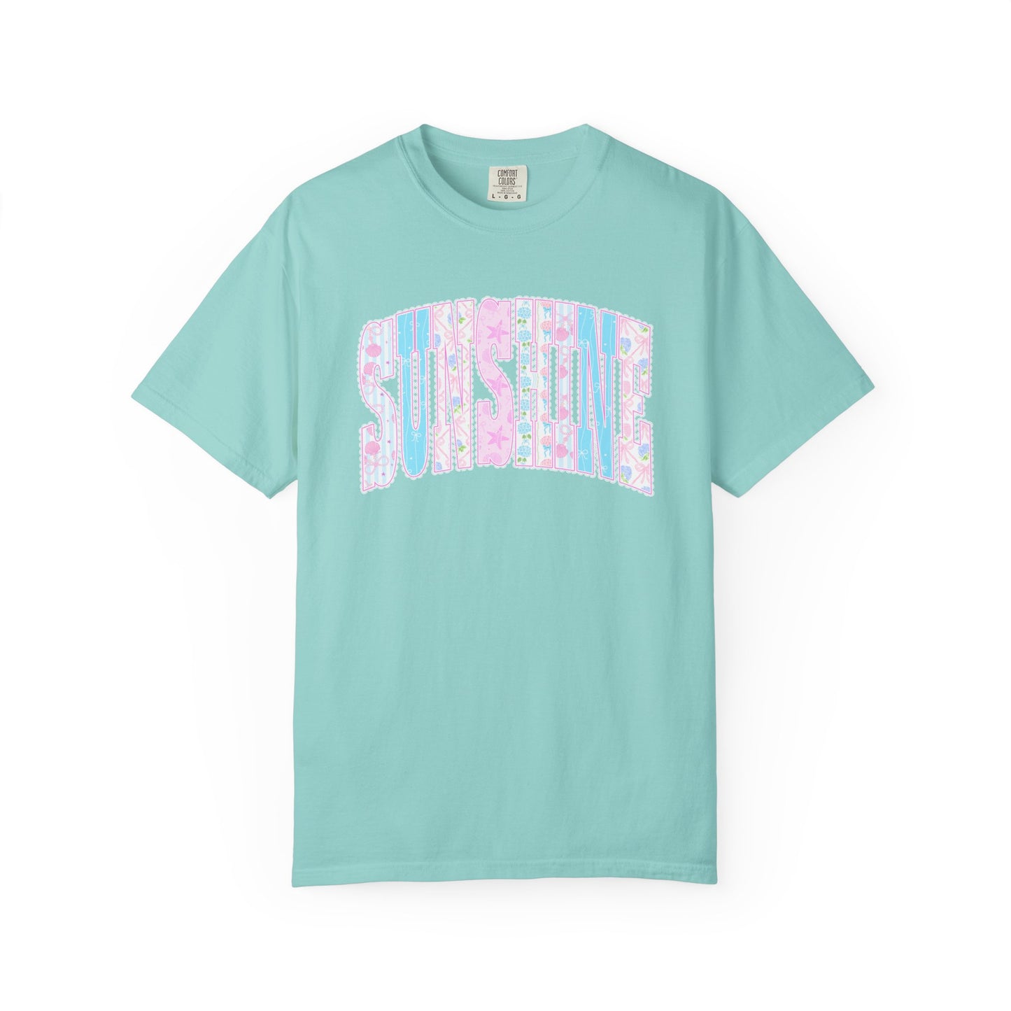 Sunshine Retro Logo T‑Shirt — Pastel Floral Surf Vibes