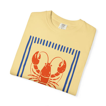 Lobster Block Print T-Shirt — Nautical Summer Tee
