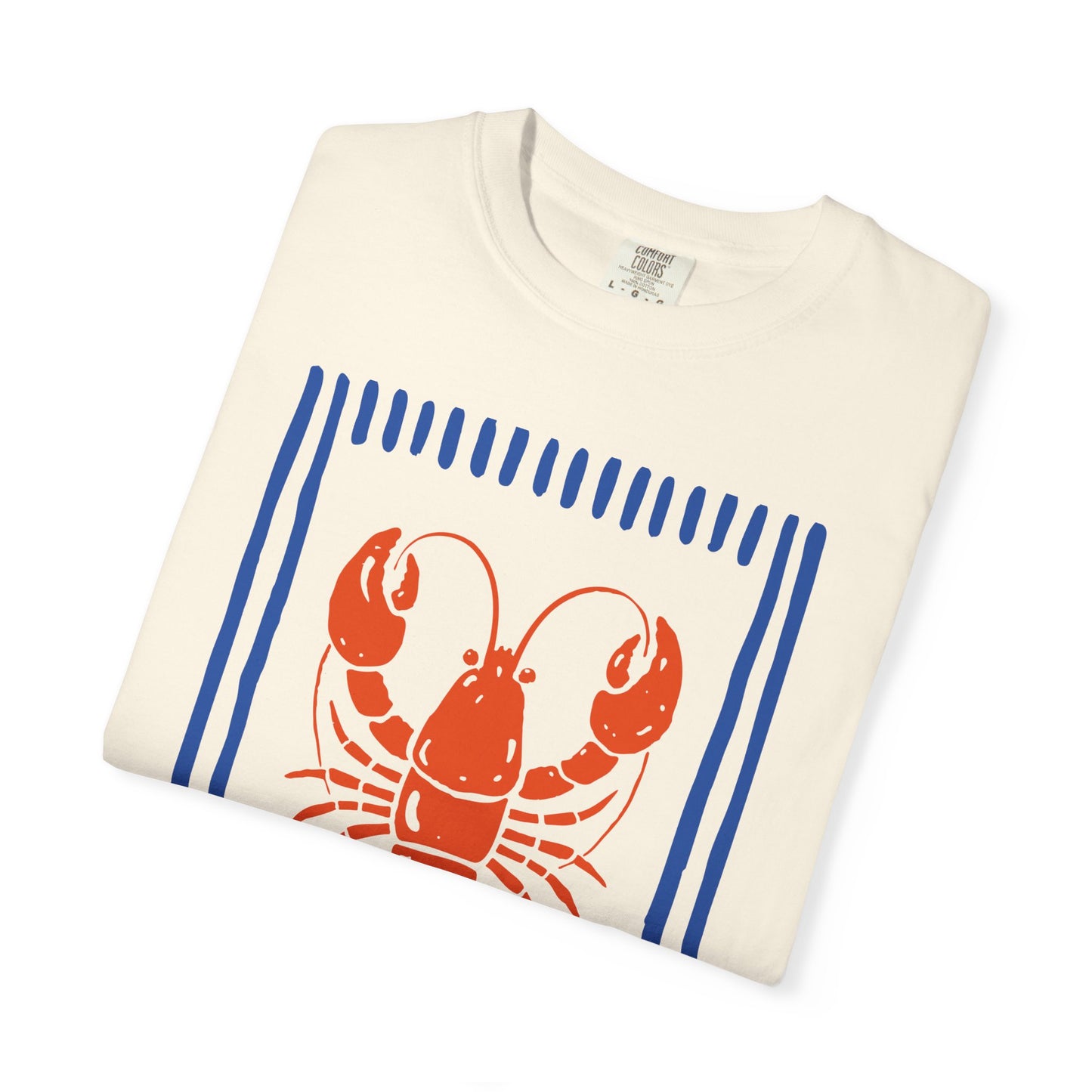 Lobster Block Print T-Shirt — Nautical Summer Tee