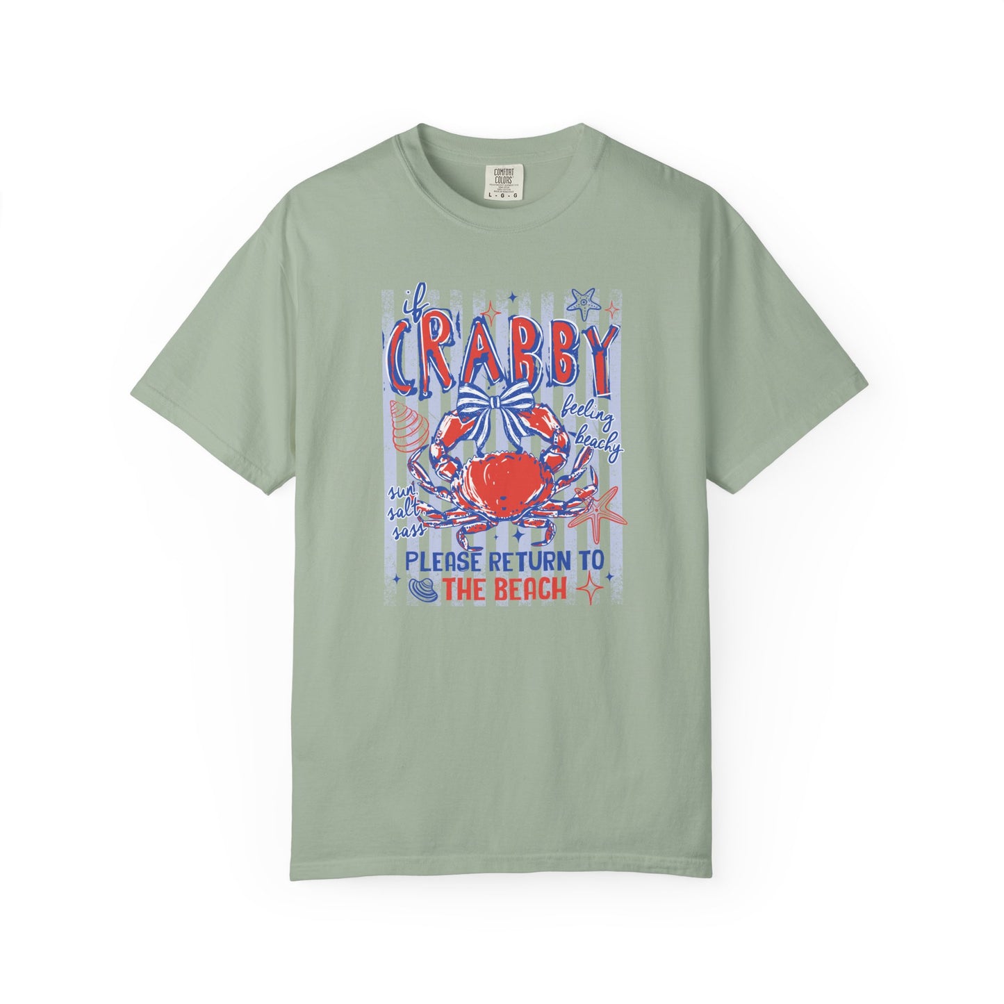 Crabby Beach T-Shirt — "Please Return to the Beach" Coastal Graphic Tee - Comfort Colors