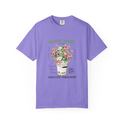 Country Market Floral T-Shirt — Garden Store Farmers Market Bouquet Tee - Comfort Colors