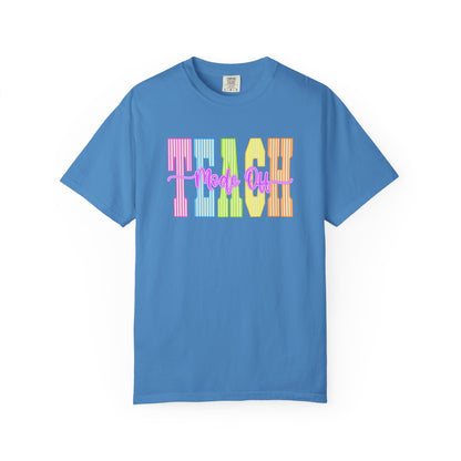 Peace Vibes Rainbow Graphic T-Shirt — 'Peace Out' Retro Stripe Tee - Comfort Colors