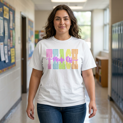 Peace Vibes Rainbow Graphic T-Shirt — 'Peace Out' Retro Stripe Tee - Comfort Colors