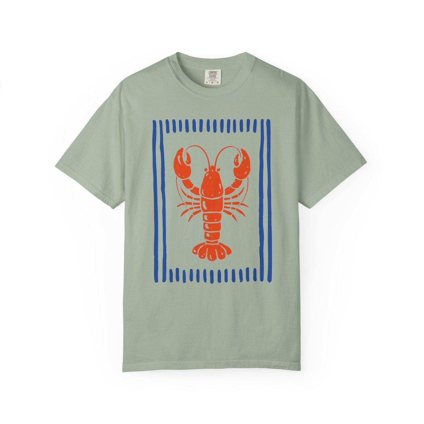 Lobster Block Print T-Shirt — Nautical Summer Tee