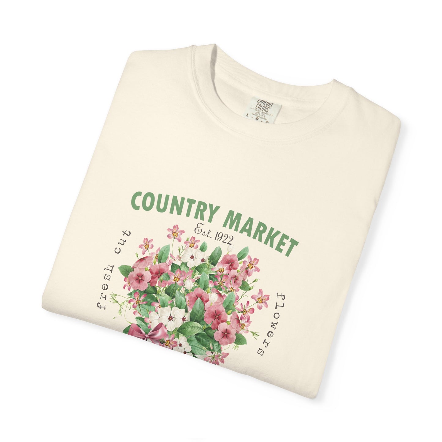 Country Market Floral T-Shirt — Garden Store Farmers Market Bouquet Tee - Comfort Colors