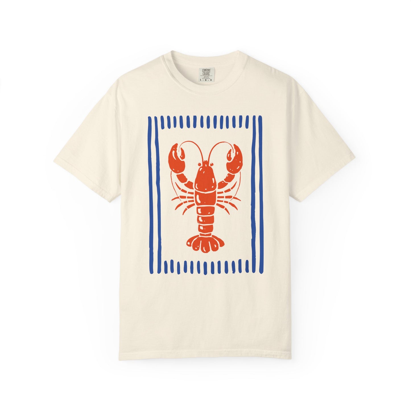 Lobster Block Print T-Shirt — Nautical Summer Tee