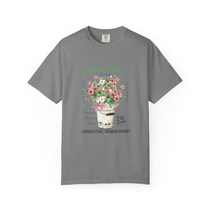 Country Market Floral T-Shirt — Garden Store Farmers Market Bouquet Tee - Comfort Colors