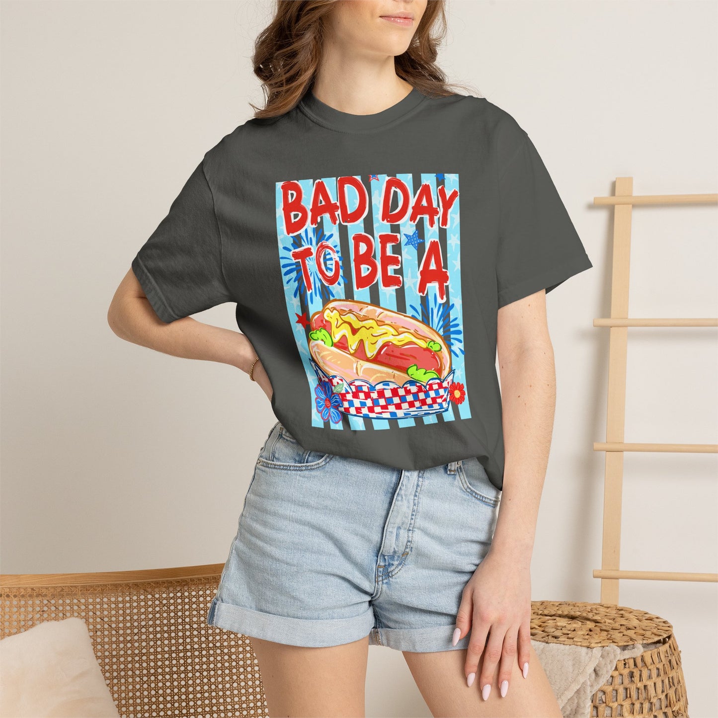 Bad Day To Be A Hot Dog T-Shirt On Comfort Colors