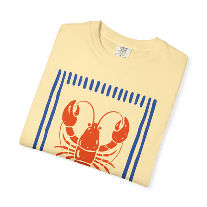 Lobster Block Print T-Shirt — Nautical Summer Tee