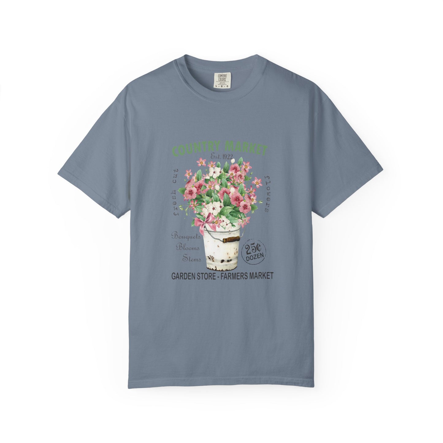 Country Market Floral T-Shirt — Garden Store Farmers Market Bouquet Tee - Comfort Colors