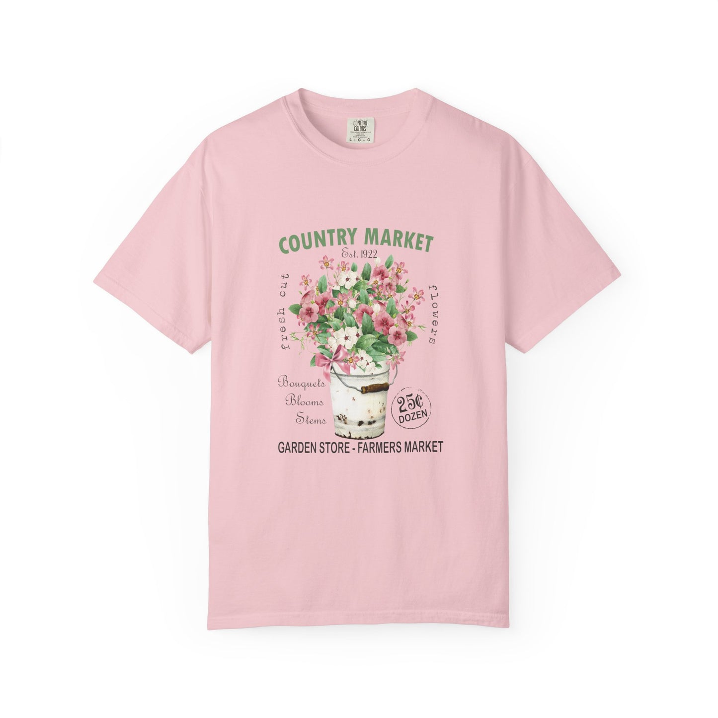 Country Market Floral T-Shirt — Garden Store Farmers Market Bouquet Tee - Comfort Colors