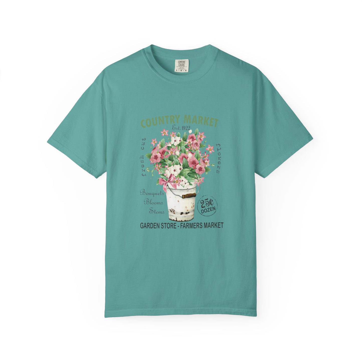 Country Market Floral T-Shirt — Garden Store Farmers Market Bouquet Tee - Comfort Colors