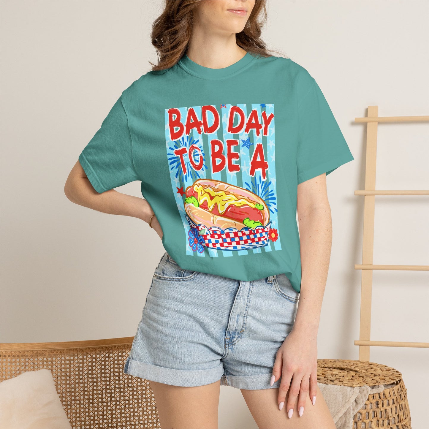 Bad Day To Be A Hot Dog T-Shirt On Comfort Colors
