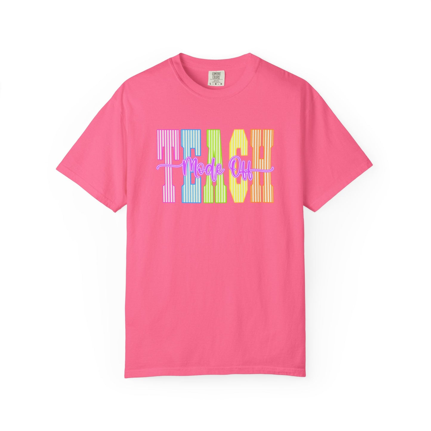 Peace Vibes Rainbow Graphic T-Shirt — 'Peace Out' Retro Stripe Tee - Comfort Colors