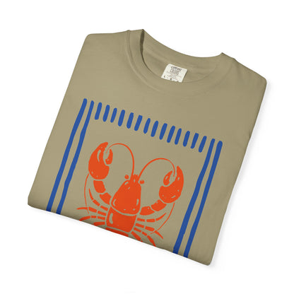 Lobster Block Print T-Shirt — Nautical Summer Tee